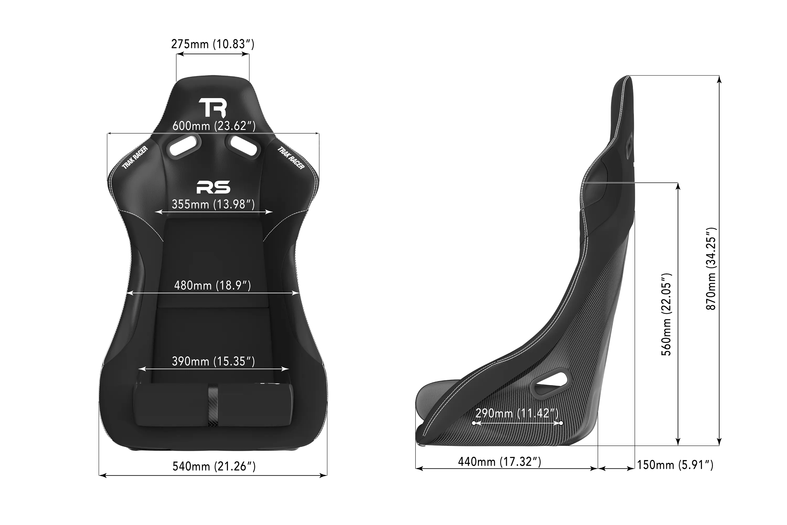 RS GT Rally-Pro Racing Seat - Carbon Fiber Finish - Image 5