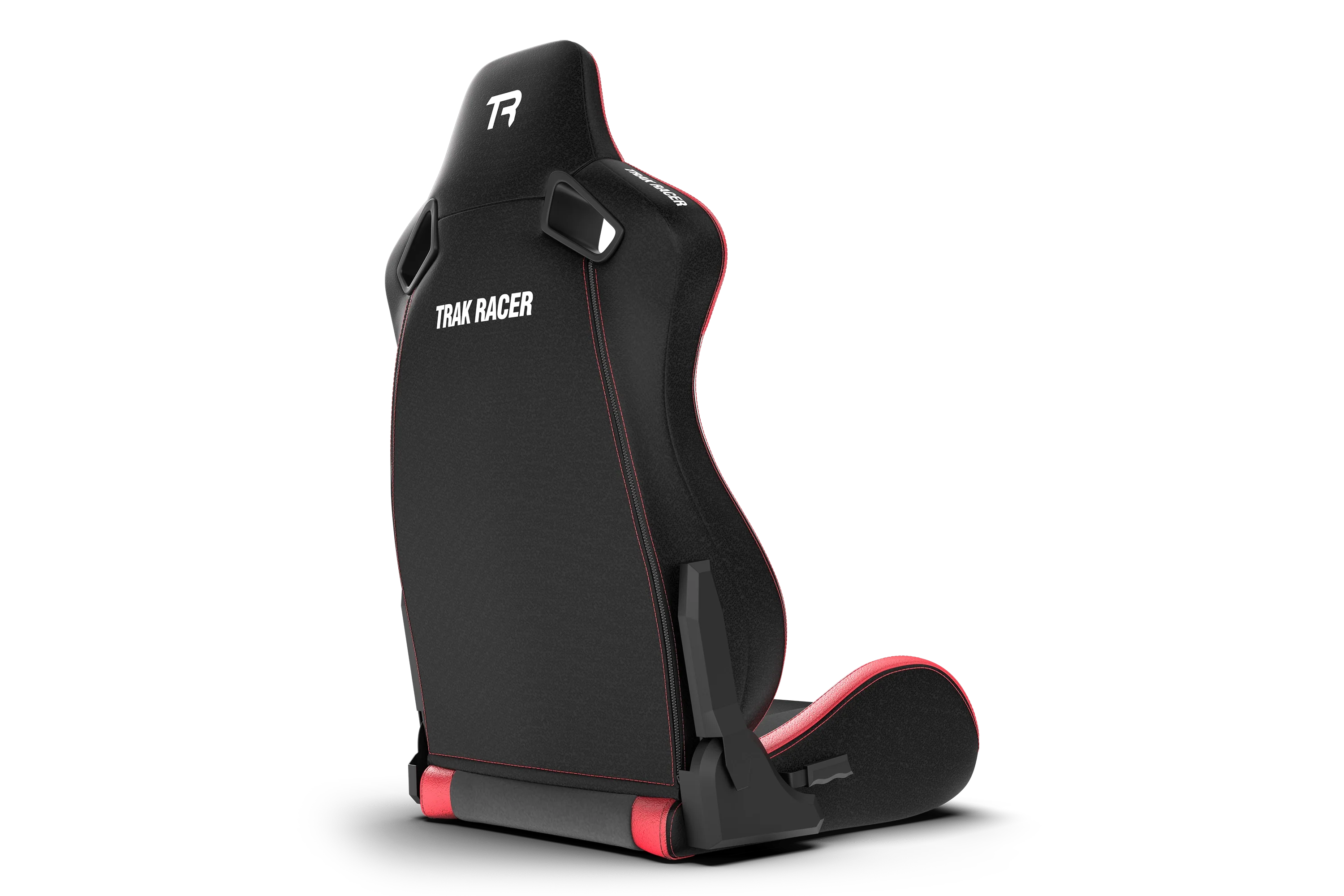 RE2 Dual-Lock Reclining Sim Racing Seat - Premium Black/Red Leather-Style - Image 2