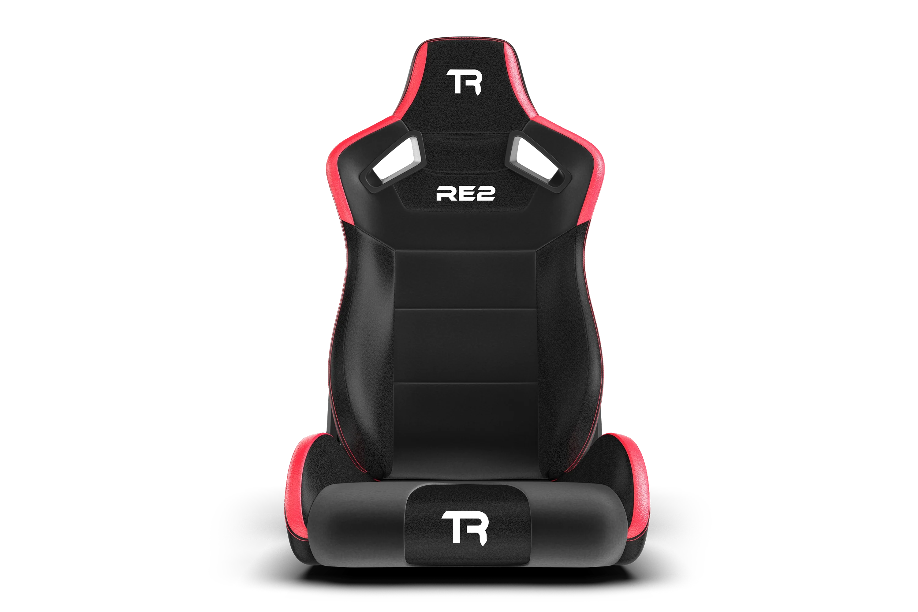 RE2 Dual-Lock Reclining Sim Racing Seat - Premium Black/Red Leather-Style - Image 3