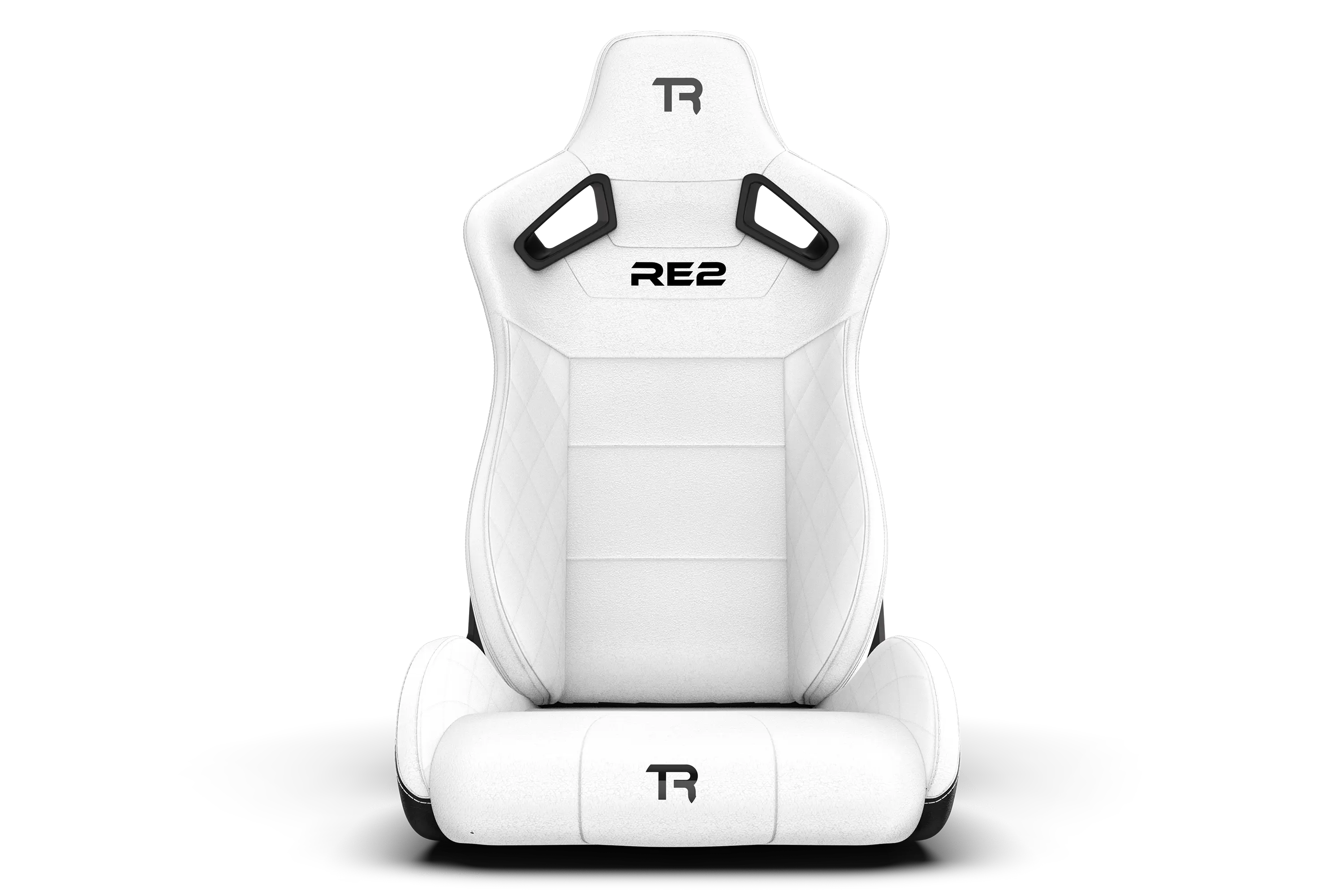 RE2 Dual-Lock Reclining Sim Racing Seat - Premium White Diamond-Stitched Leather-Style