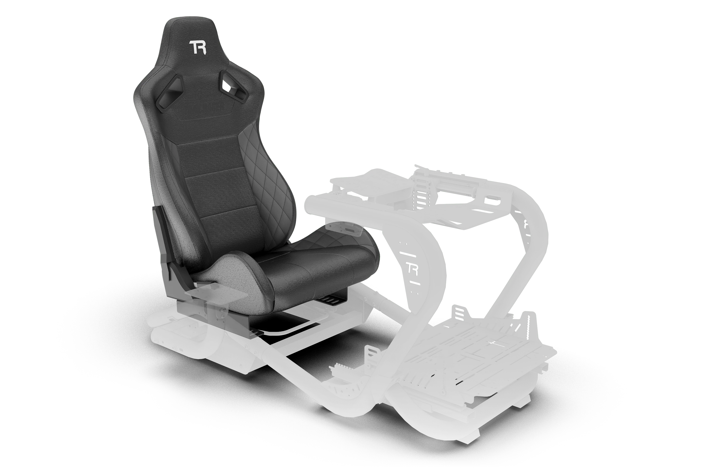 RE2 Dual-Lock Reclining Sim Racing Seat - Premium White Diamond-Stitched Leather-Style - Image 19