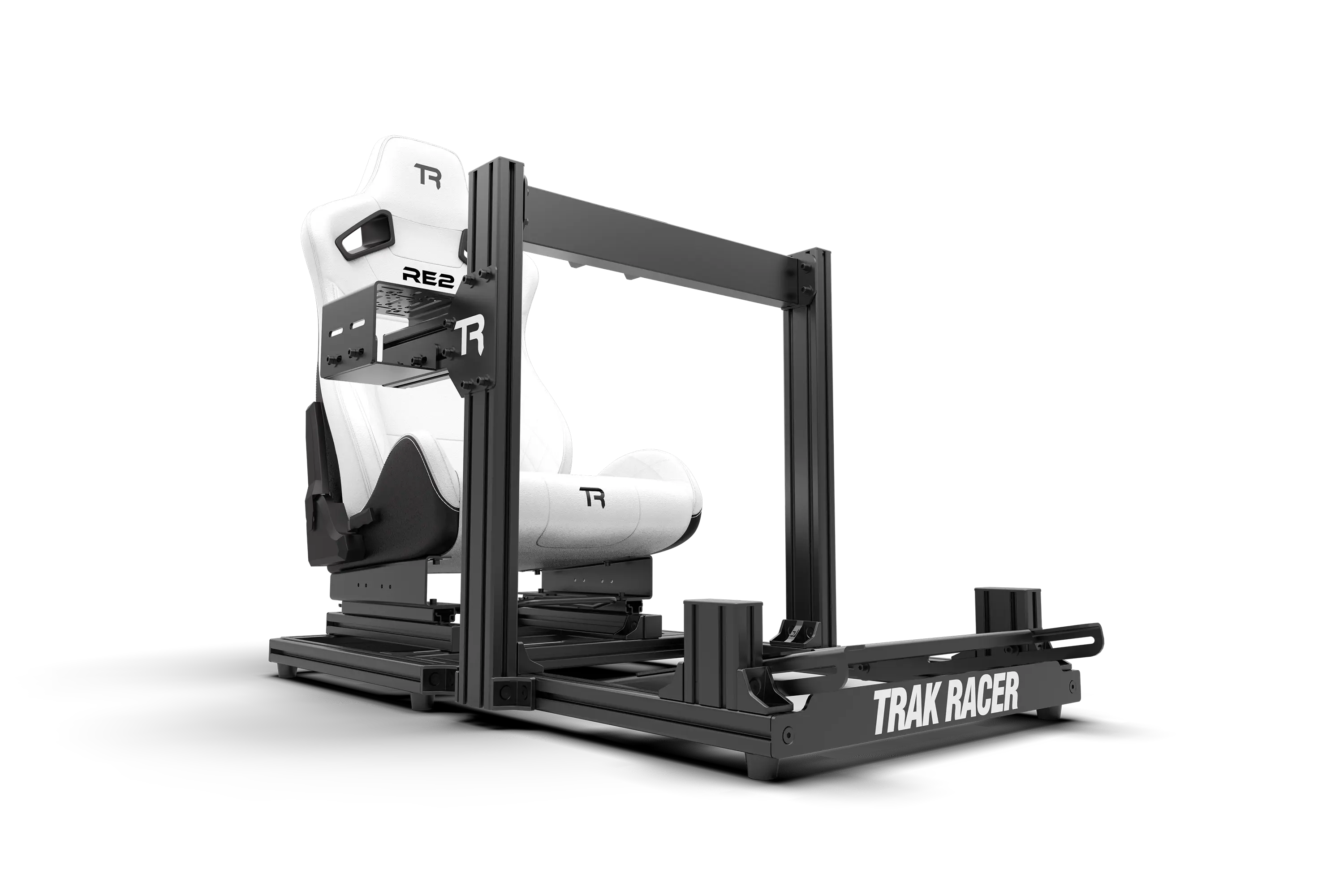 RE2 Dual-Lock Reclining Sim Racing Seat - Premium White Diamond-Stitched Leather-Style - Image 23