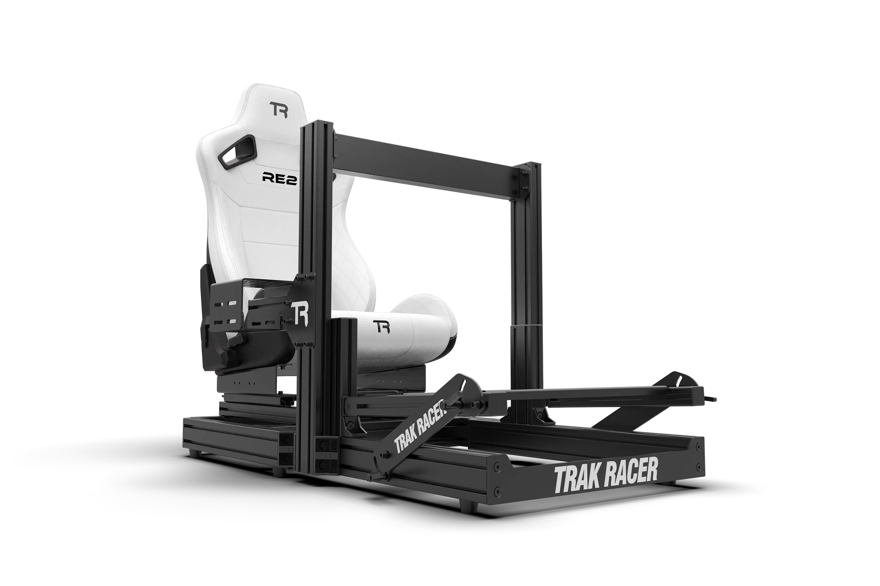 RE2 Dual-Lock Reclining Sim Racing Seat - Premium White Diamond-Stitched Leather-Style - Image 24