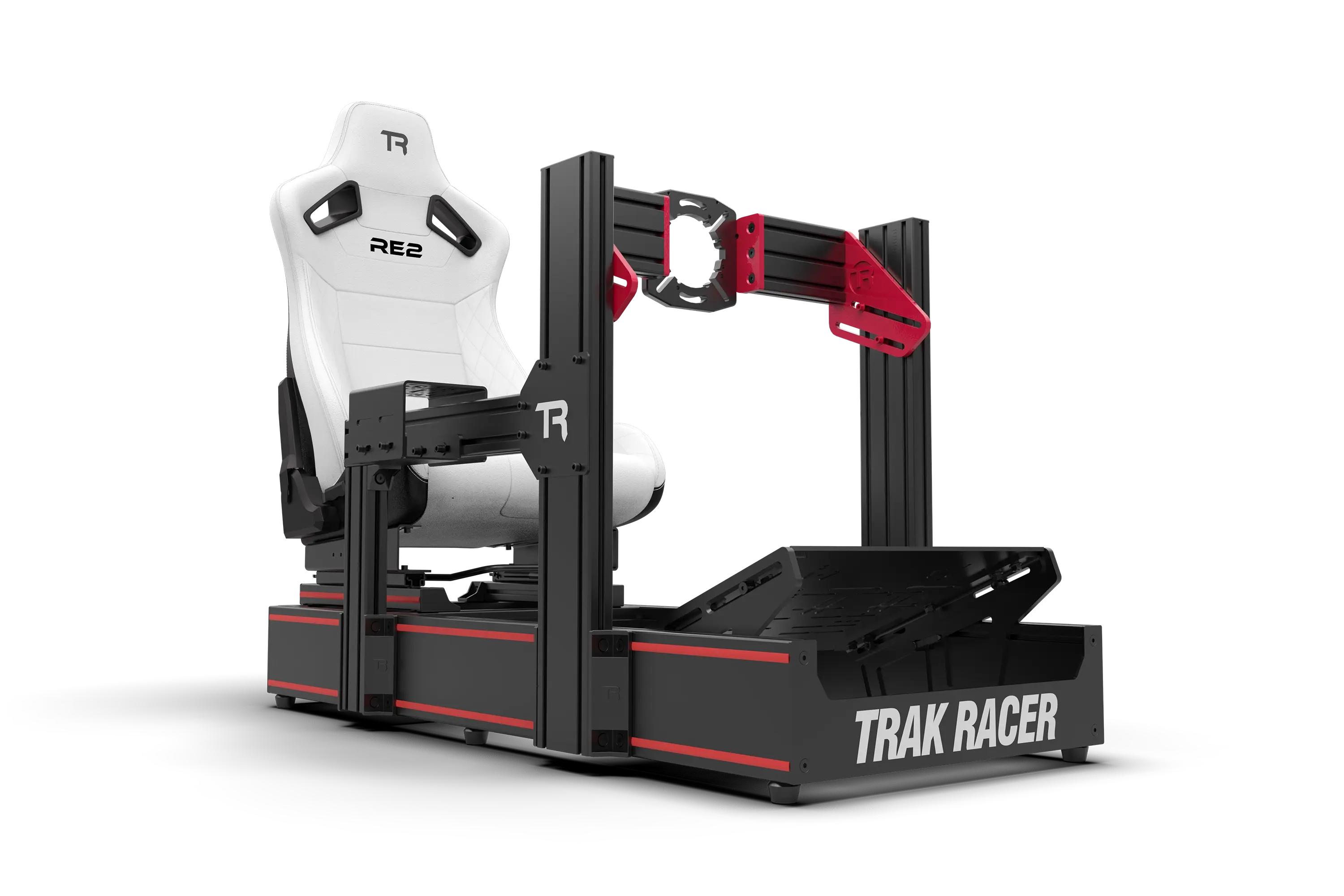 RE2 Dual-Lock Reclining Sim Racing Seat - Premium White Diamond-Stitched Leather-Style - Image 25