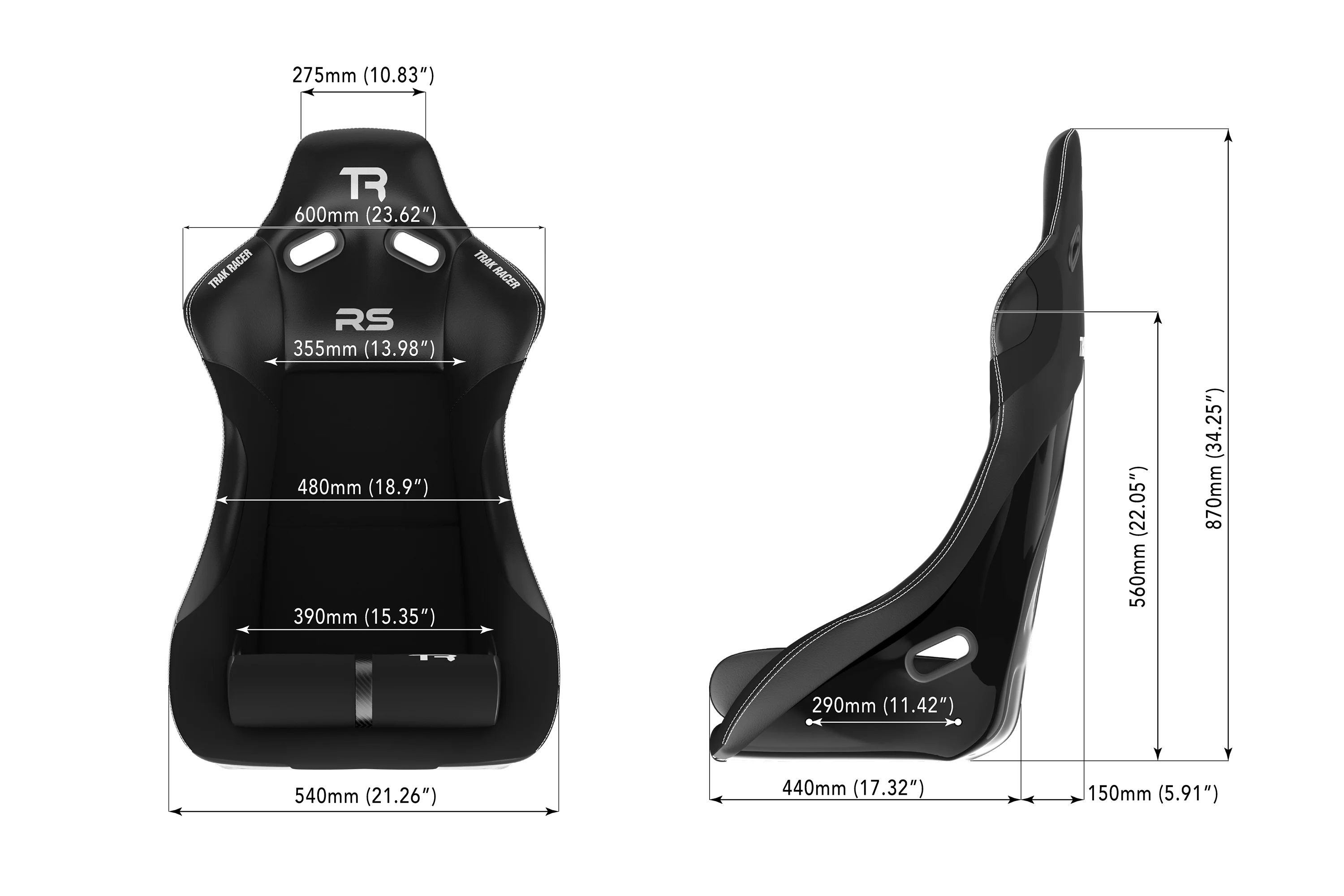 RS Rally Pro Sim Racing Seat - Fiberglass - Black - Image 7